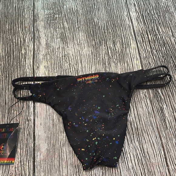 NWT Pit Viper Black Swimwear with Rainbow Logo Size XL - Picture 6 of 7